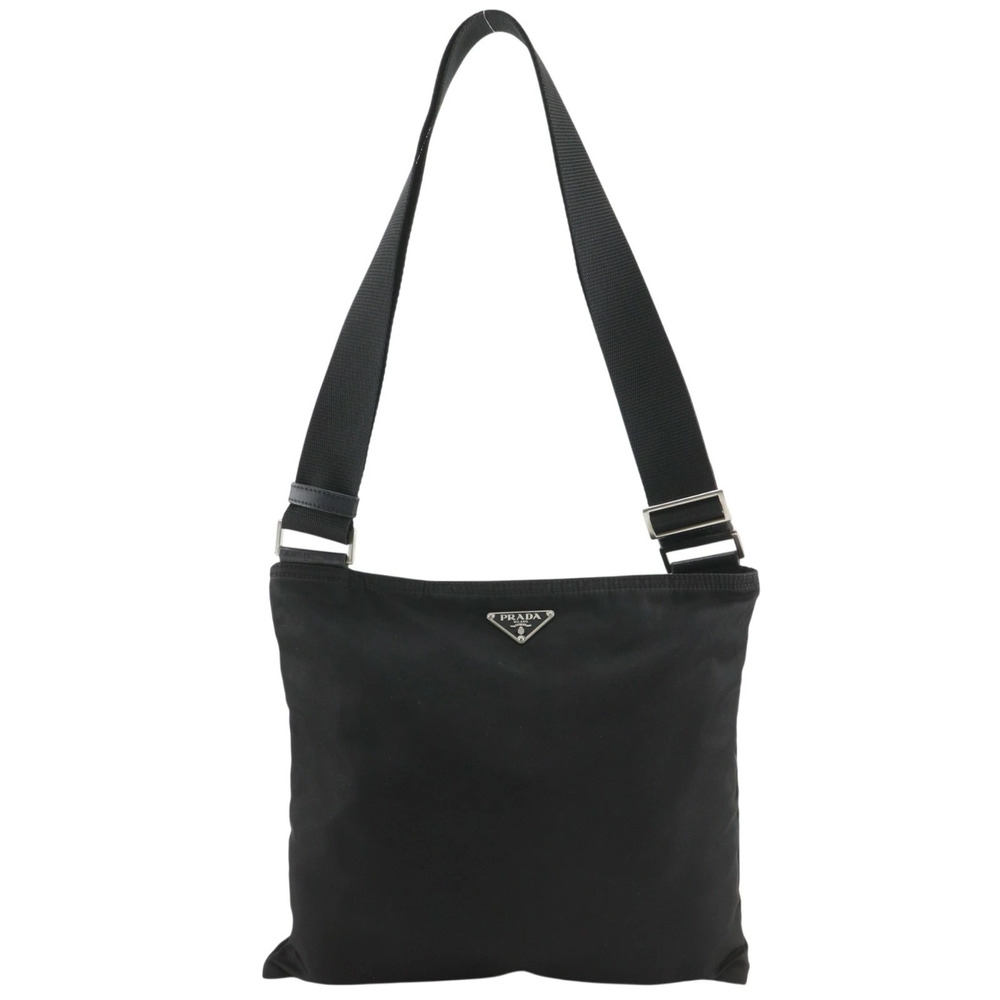 Prada Tessuto Flat Crossbody Messenger Bag black